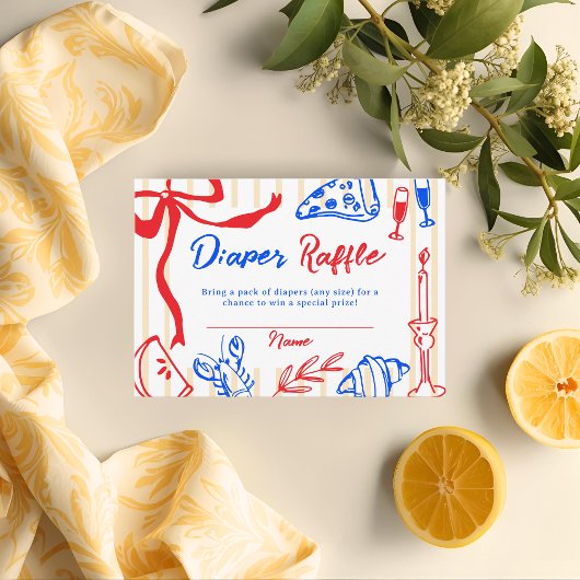 Ciao Baby Italiaanse Bambino Hand getrokken Luier  Informatiekaartje