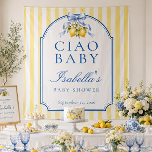 Ciao Baby Italiaanse Citroen Baby Shower Achtergro Wandkleed