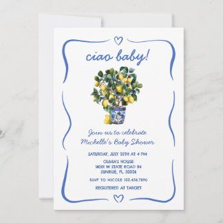Ciao Baby Italiaanse Citroen Baby Shower Kaart