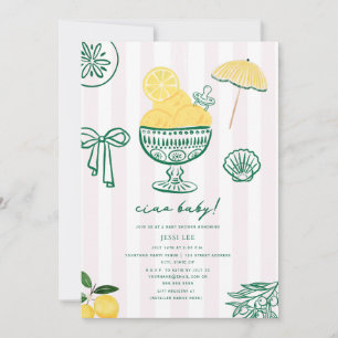 Ciao Baby Italiaanse Citroen Meisje Baby Shower Kaart