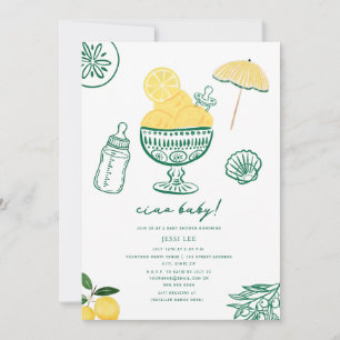 Ciao Baby Italiaanse Citroen Neutrale Baby Shower Kaart
