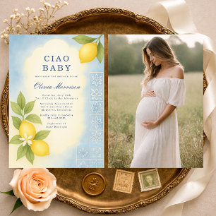 Ciao Baby Italiaanse Foto Baby Shower Kaart