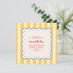 Ciao Baby Italiaanse Gele Streep Baby Shower  Kaart