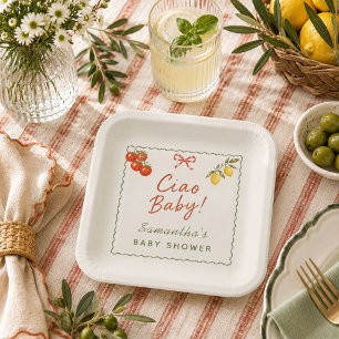 Ciao Baby Italiaanse Markt Baby Shower Papieren Bordje