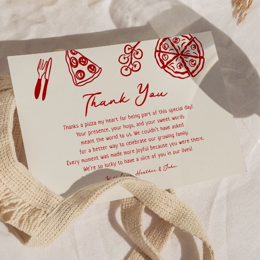 Ciao Baby Italiaanse Pizza Baby Shower Bedankkaart