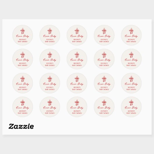 Ciao Baby Italiaanse Pizza Baby Shower Favor Ronde Sticker (Vel)