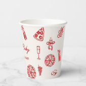 Ciao Baby Italiaanse Pizza Baby Shower Papieren Bekers (Achterkant)