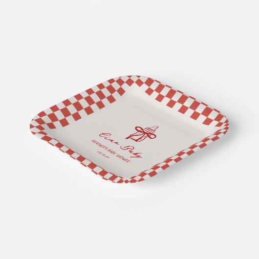 Ciao Baby Italiaanse Pizza Baby Shower Papieren Bordje (Gebogen)