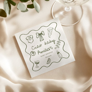 Ciao Baby Italiaanse Pizza Doodle Baby Shower Serv Servet