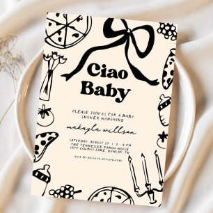 Ciao Baby Italiaanse Pizza Handgetekende Baby Show Kaart