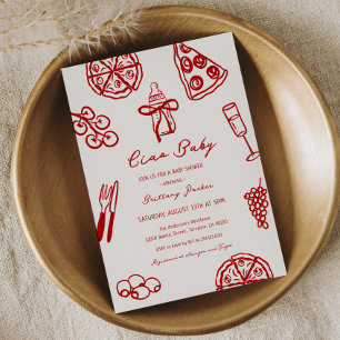 Ciao Baby Italiaanse Pizza Thema Baby Shower Kaart