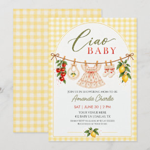 Ciao Baby Italiaanse Zomer Baby Shower Uitnodiging