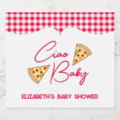 Ciao Baby Italian Baby Shower Sparkling Wijnetiket (Enkel label)