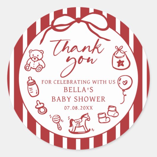Ciao Baby Italian Baby Shower Sticker (Voorkant)