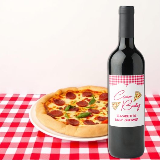 Ciao Baby Italian Baby Shower Wijn Etiket
