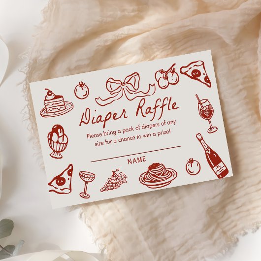 Ciao Baby Italian Pizza Baby Shower Diaper Raffle Informatiekaartje