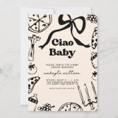 Ciao Baby Italian Pizza Hand Drawn Baby Shower Kaart (Voorkant)