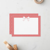 Ciao Baby! Italian Red Bow Baby Shower Blank Notitiekaartje (Voorkant / Achterkant in situ)