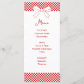 Ciao Baby! Italian Red Bow Gingham Baby Shower  Menu (Voorkant)