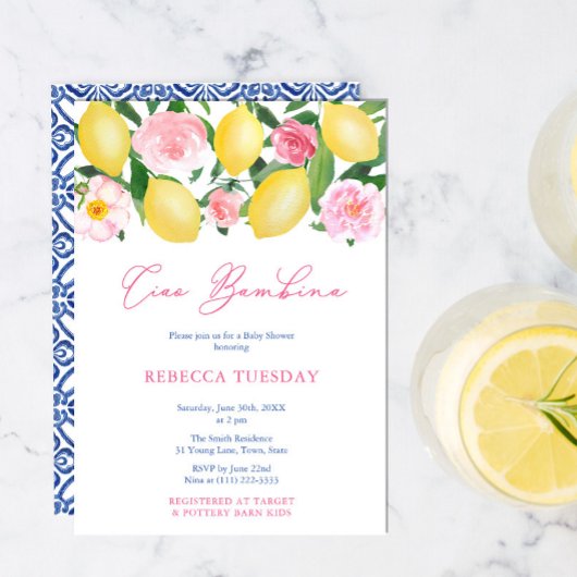 Ciao Baby Italië Geïnspireerd Baby shower Kaart