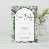 "Ciao Baby" Koken met een Italiaans pasta baby Kaart (Staand voorkant)