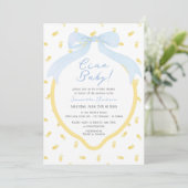 Ciao Baby Lemon & Blue Bow Boy Baby shower Kaart (Staand voorkant)