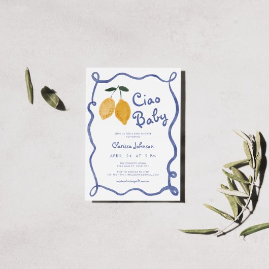 Ciao Baby Lemon Italiaans Amalfi Boys Baby shower Kaart