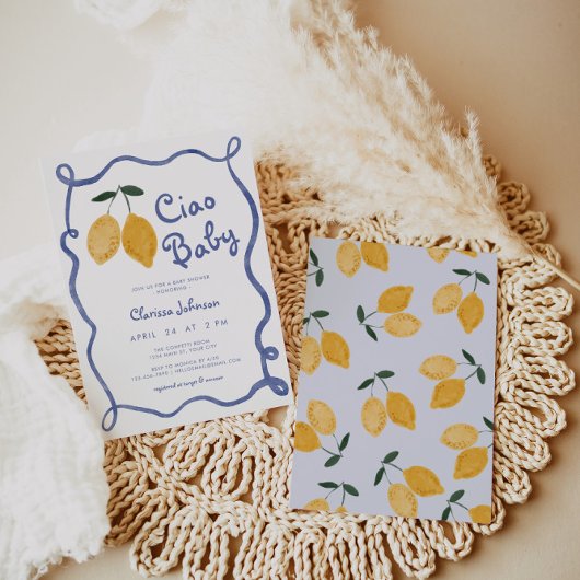 Ciao Baby Lemon Italiaans Amalfi Boys Baby shower Kaart
