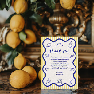 Ciao Baby Lemon Italiaans Hand getrokken Baby show Bedankkaart