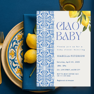 Ciao Baby Lemon Italiaans Mediterraan Baby shower Kaart