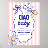 CIAO BABY Lemon Mediterraan Amalfi Baby shower Poster (Voorkant)