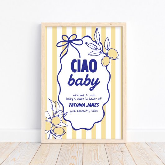 CIAO BABY Lemon Mediterraan Amalfi Baby shower Poster