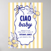 CIAO BABY Lemon Mediterraan Amalfi Baby shower Poster (Voorkant)