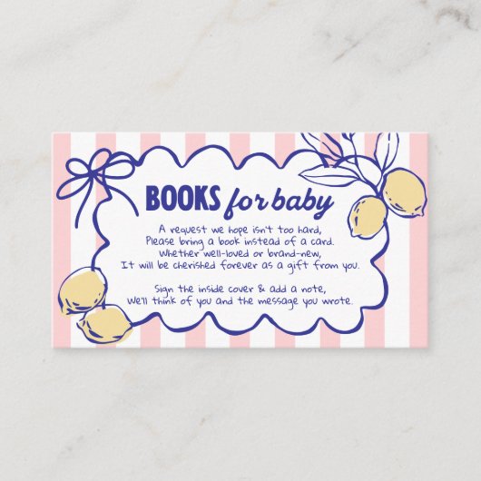 CIAO BABY Lemon Mediterrane Boeken voor Baby Informatiekaartje (Voorkant)