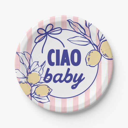 CIAO BABY Lemon Mediterranean Amalfi Papieren Bordje (Voorkant)