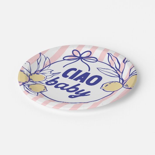 CIAO BABY Lemon Mediterranean Amalfi Papieren Bordje (Gekanteld)