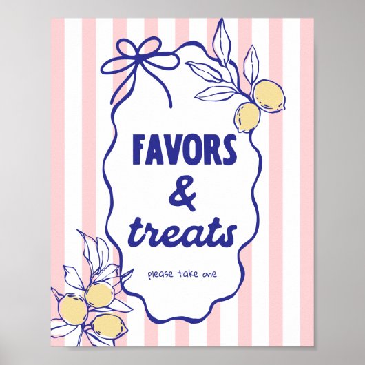CIAO BABY Lemon Mediterranean Favors & Treats Sign Poster (Voorkant)