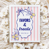 CIAO BABY Lemon Mediterranean Favors & Treats Sign Poster