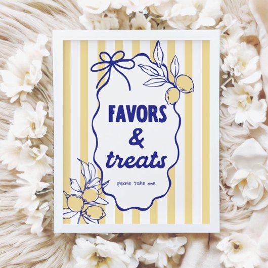 CIAO BABY Lemon Mediterranean Favors & Treats Sign Poster