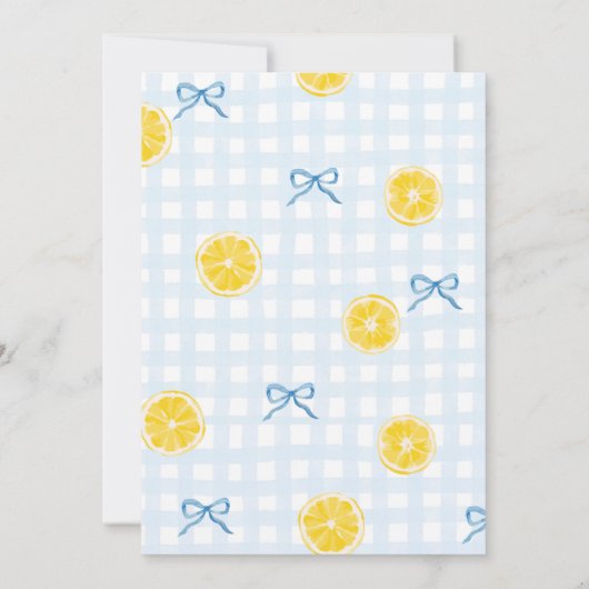 Ciao Baby Lemon Sorbet Baby shower Uitnodiging (Achterkant)