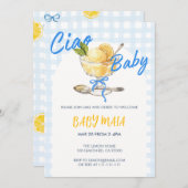Ciao Baby Lemon Sorbet Baby shower Uitnodiging (Voorkant / Achterkant)