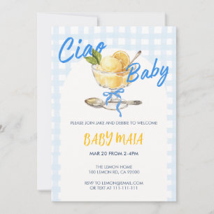 Ciao Baby Lemon Sorbet Baby shower Uitnodiging