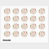 Ciao Baby Line Art Italian Pizza Baby Shower Ronde Sticker (Vel)