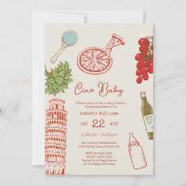 Ciao Baby Line Art Pizza All In One Baby Shower Kaart