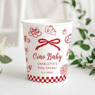 Ciao Baby Met de hand getekende grillige strik bab Papieren Bekers