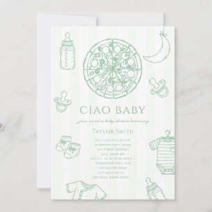 Ciao Baby Pizza Neutraal Groen Baby Shower  Kaart