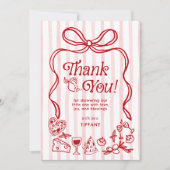 Ciao Baby Red Whimsical Italian Lemons Baby shower Bedankkaart (Voorkant)