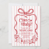 Ciao Baby Red Whimsical Italian Lemons Baby shower Kaart (Voorkant)
