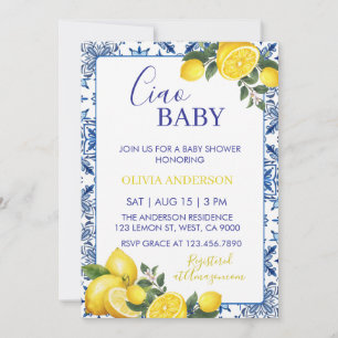 Ciao Baby Shower Italiaanse Citroen Amalfi Kust Ui Kaart