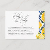 Ciao Baby shower Lemon thema Douche Boek Verzoek Informatiekaartje (Voorkant)